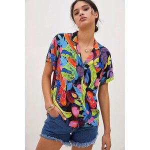 ANTHROPOLOGIE X Orane Sigal Fruit Print Bonanza Surf Shirt Top